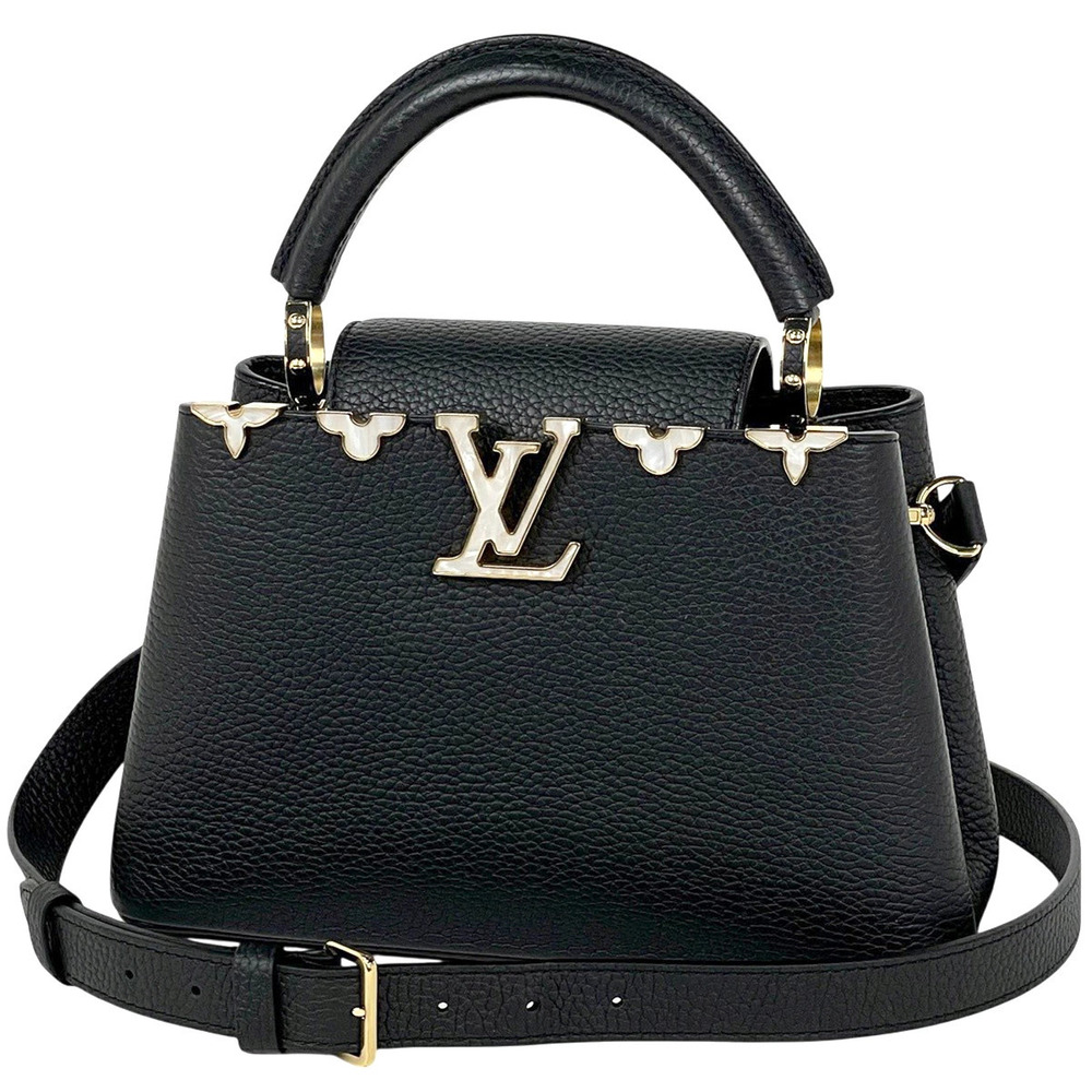 Louis Vuitton Capucines Handbag Taurillon Leather Black